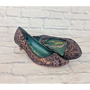 Irregular Choice Purple & Black  velvet Shimmer Print Pointed Heels Women 39.5